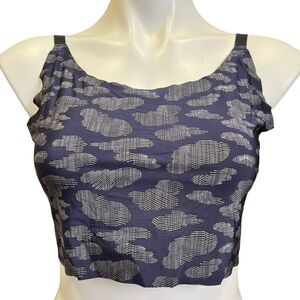 REEBOK Stay Put Bonded Bralette XL Blue Digital Camo Light Impact Sports…